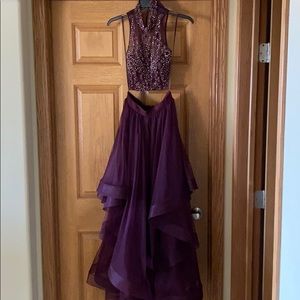 Wine colored prom dress